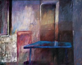 Aleksandra Zuba-Benn, Milczące wspomnienie, 2008, olej na płótnie, 114x14_5 cm 